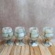 Set of 4 vintage onyx stemmed glasses