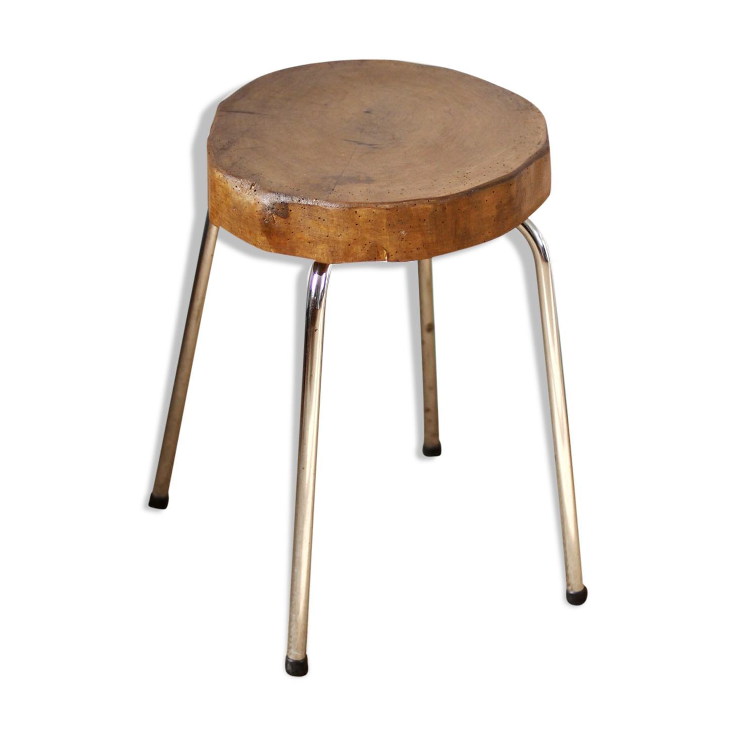 Wood and metal stool