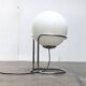 Lampe boule sur pied en verre et chrome Space Age