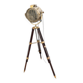 Rare marine projector lamp Colonial House – brass and mahogany.