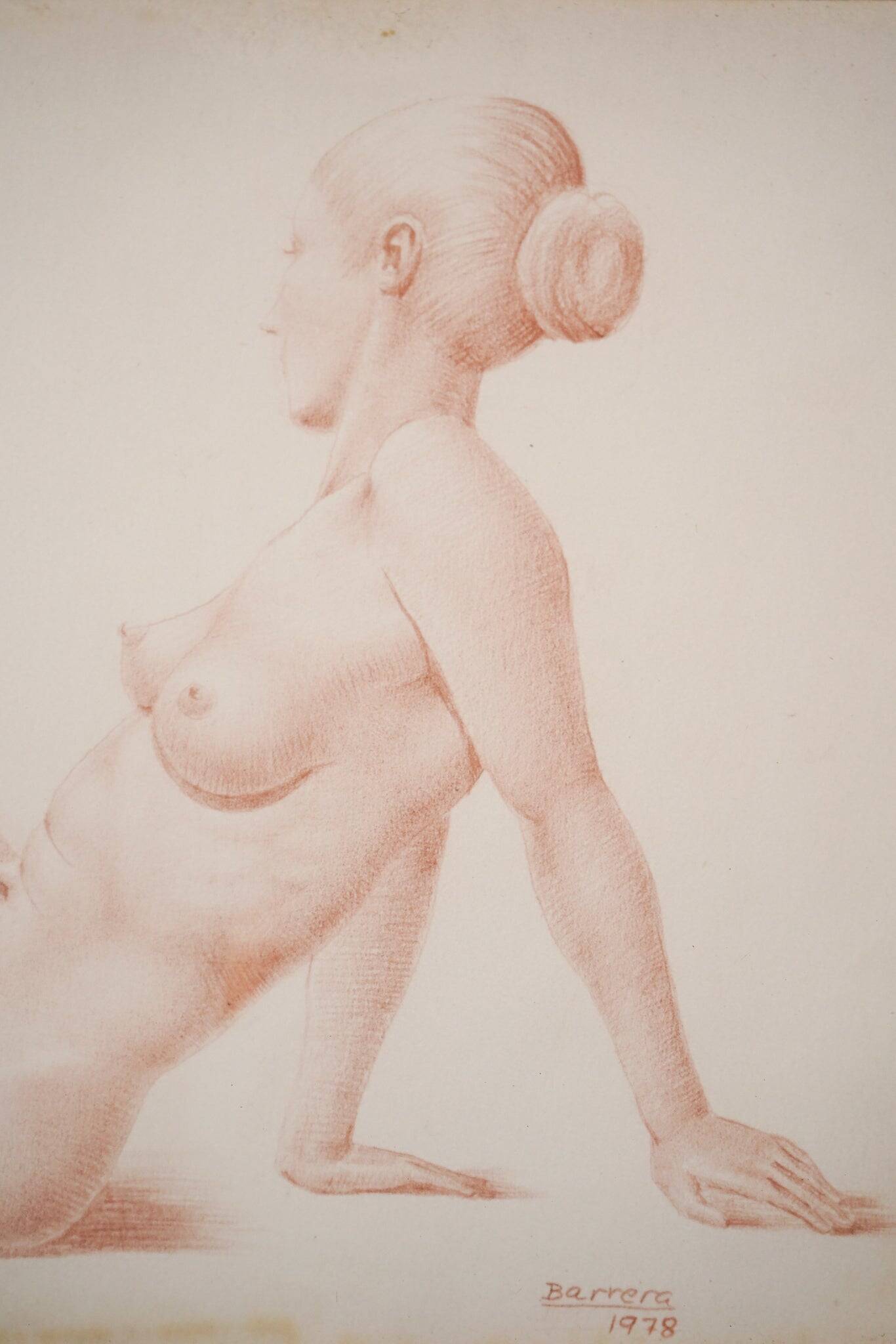 Barrera - Female Life Studies - Two Framed Drawings