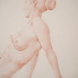 Barrera - Female Life Studies - Two Framed Drawings