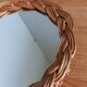 Round rattan wicker mirror 18cm