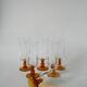 set of 6 vintage amber-footed champagne flutes 1970