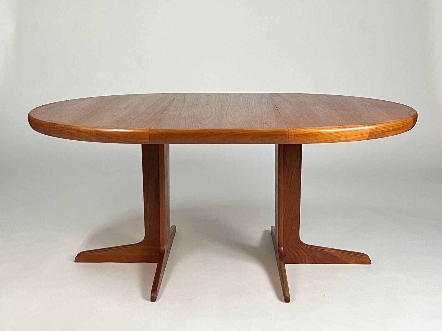Danish teak round dining table extendable vintage design