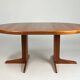 Danish teak round dining table extendable vintage design