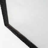 Baroque black large oak fireplace mirror, France ca. 1850