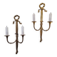 Pair of Louis XVI Wall Lights with 2 lights from the 50's 60's neo-classical style Maison Bagués