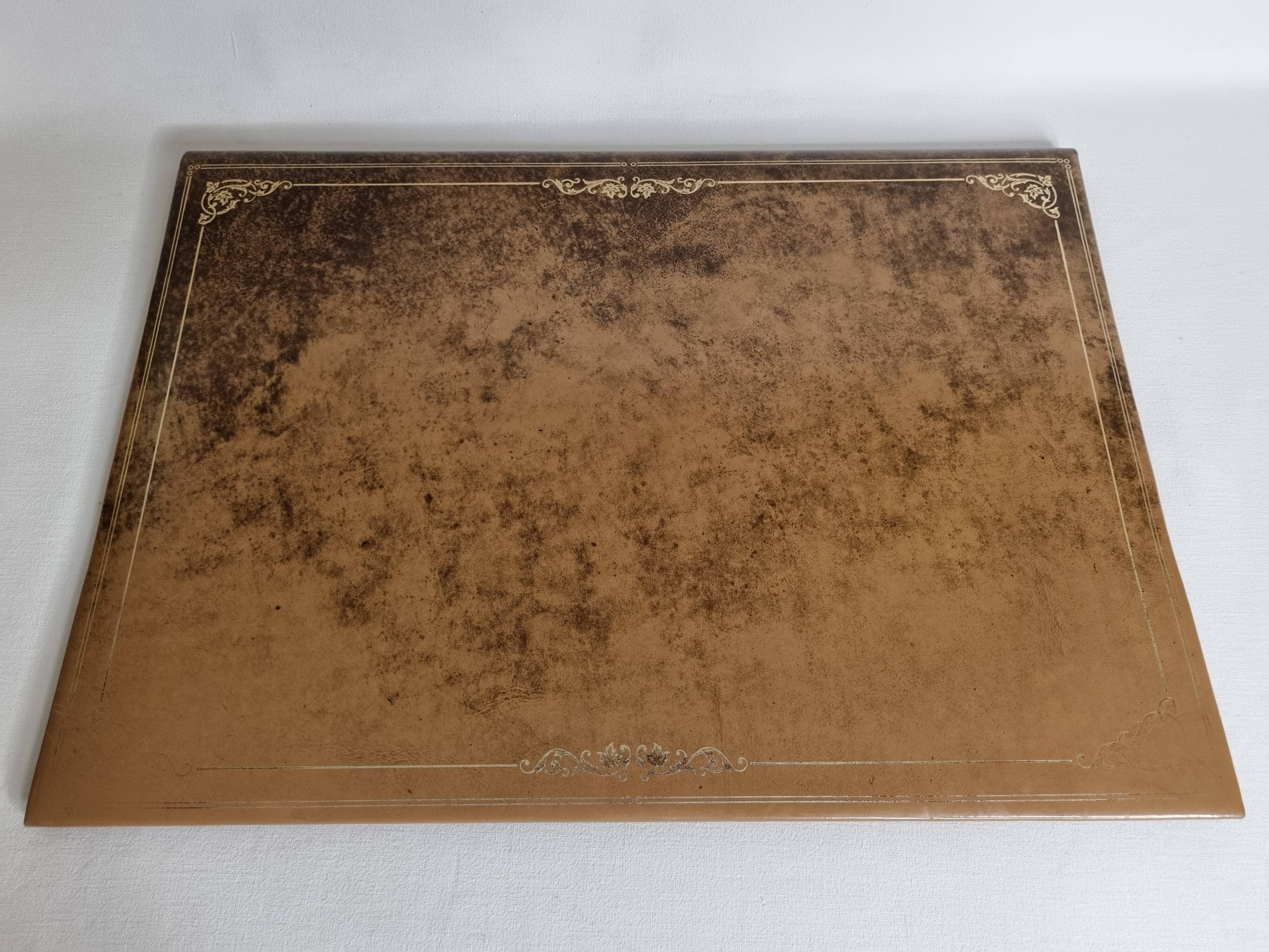 Leather desk pad, vintage office accessory, 50 cm