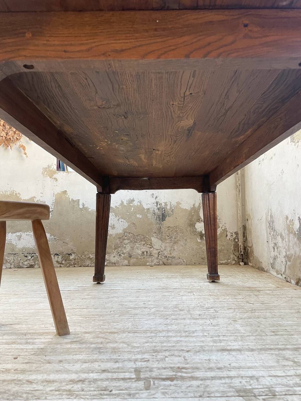 Solid oak farmhouse table 185cm