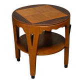 Dutch Art Deco Amsterdam School side table in Oak with Coromandel inlay