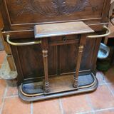 Old oak cloakroom or coat rack