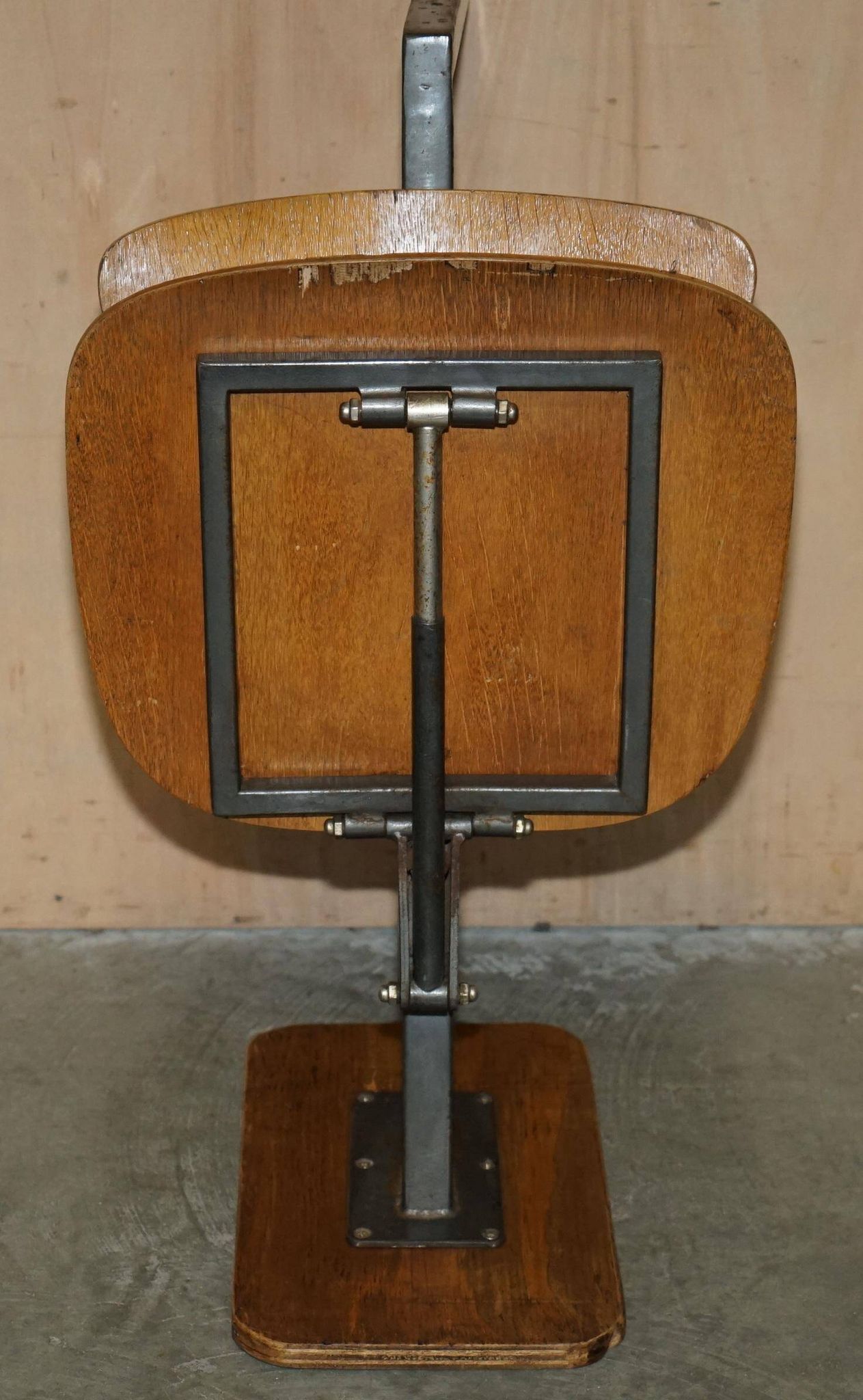 Six vintage mid-century modern folding stadium seats with new bases.