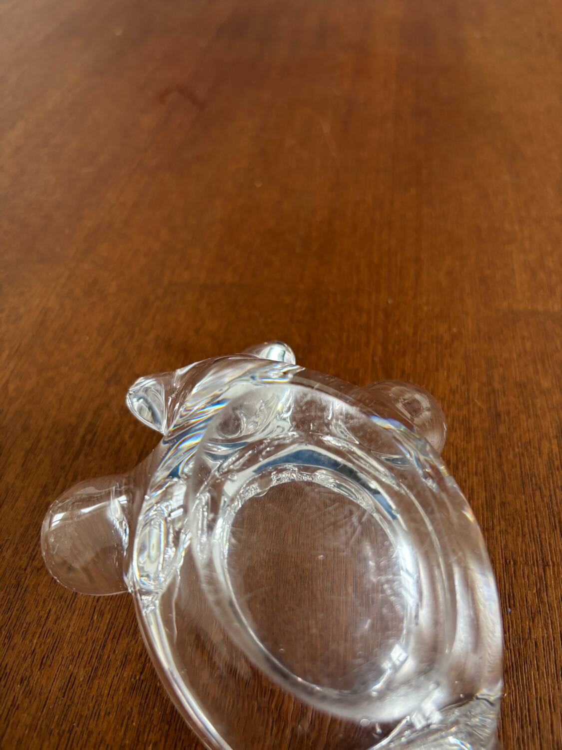 Cendrier vintage en forme d'ours en cristal de Vannes