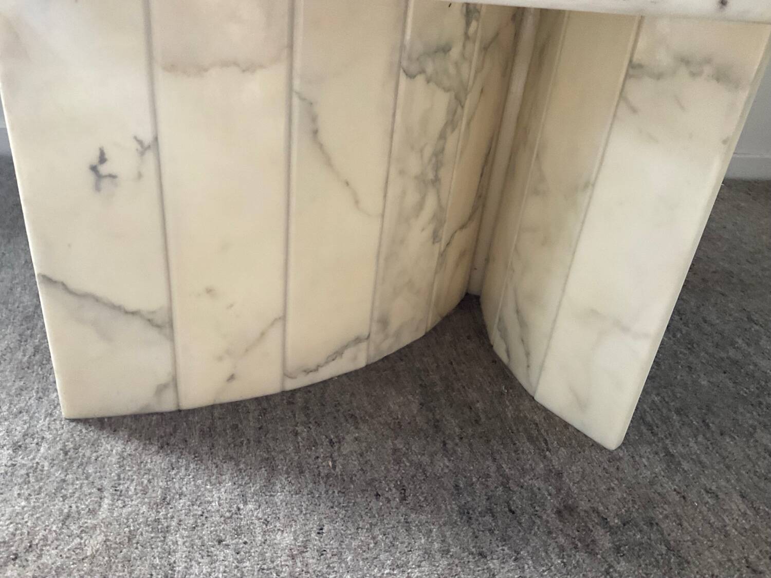 Vintage Carrara marble coffee table