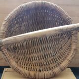 Large vintage basket braided wicker