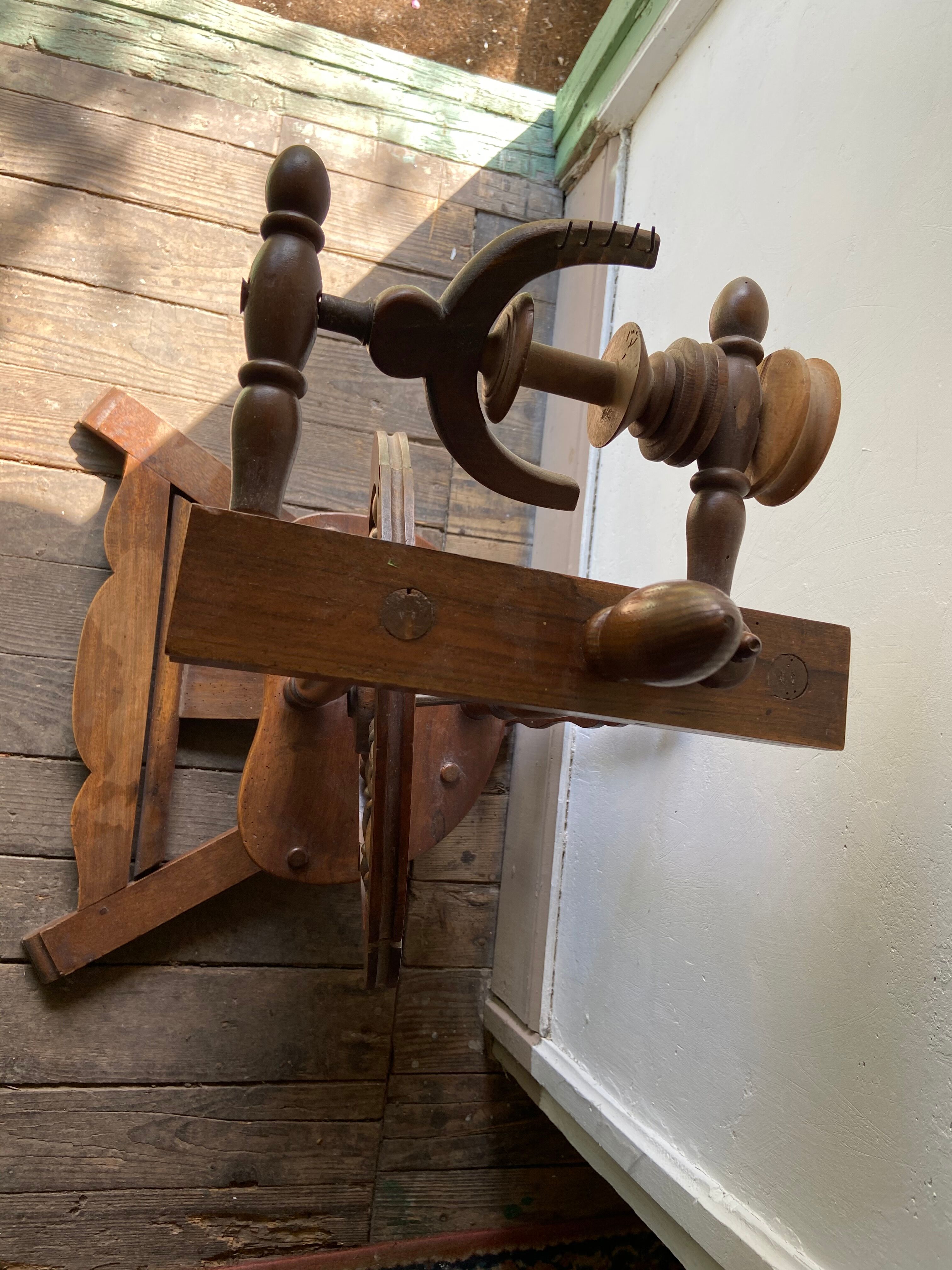 Wooden spinning wheel