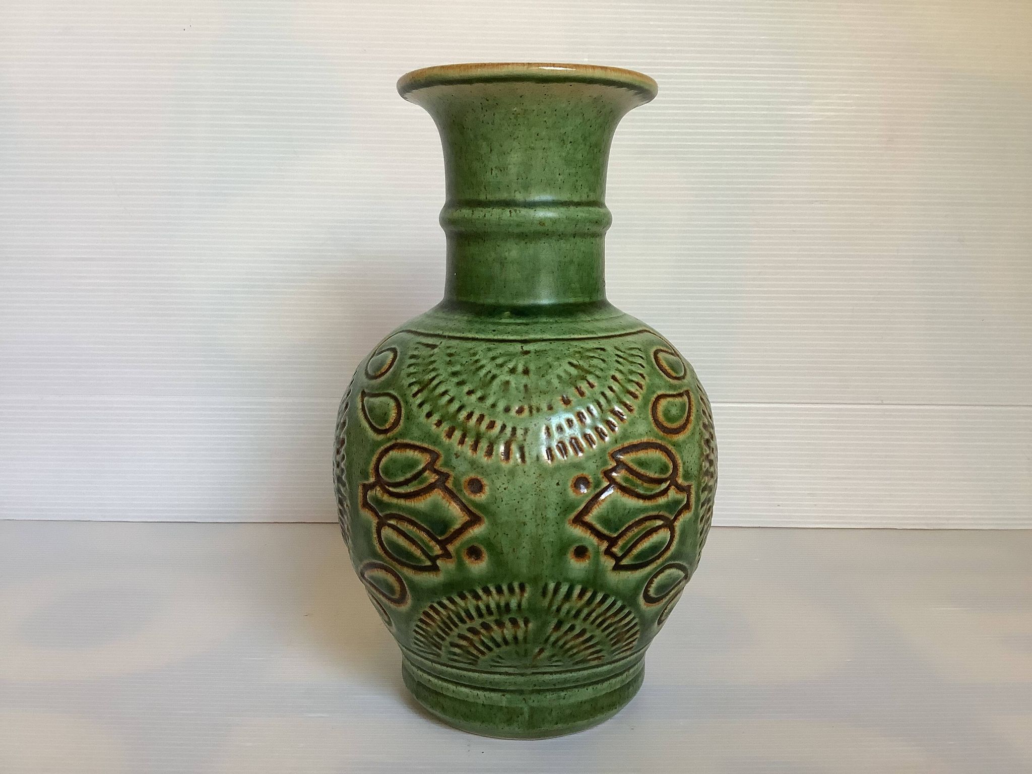 Green vase by Bay Keramik, West Germany.