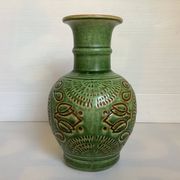 Green vase by Bay Keramik, West Germany.