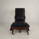 Fauteuil de bibliothèque ancien du XIXe siècle par Horrix – cuir noir