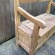 Farmhouse bench with chest in antique solid walnut