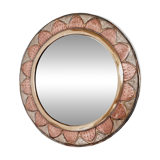 Round brass and copper mirror