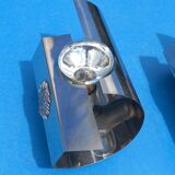 Pair of 70s designer wall lights in chrome metal