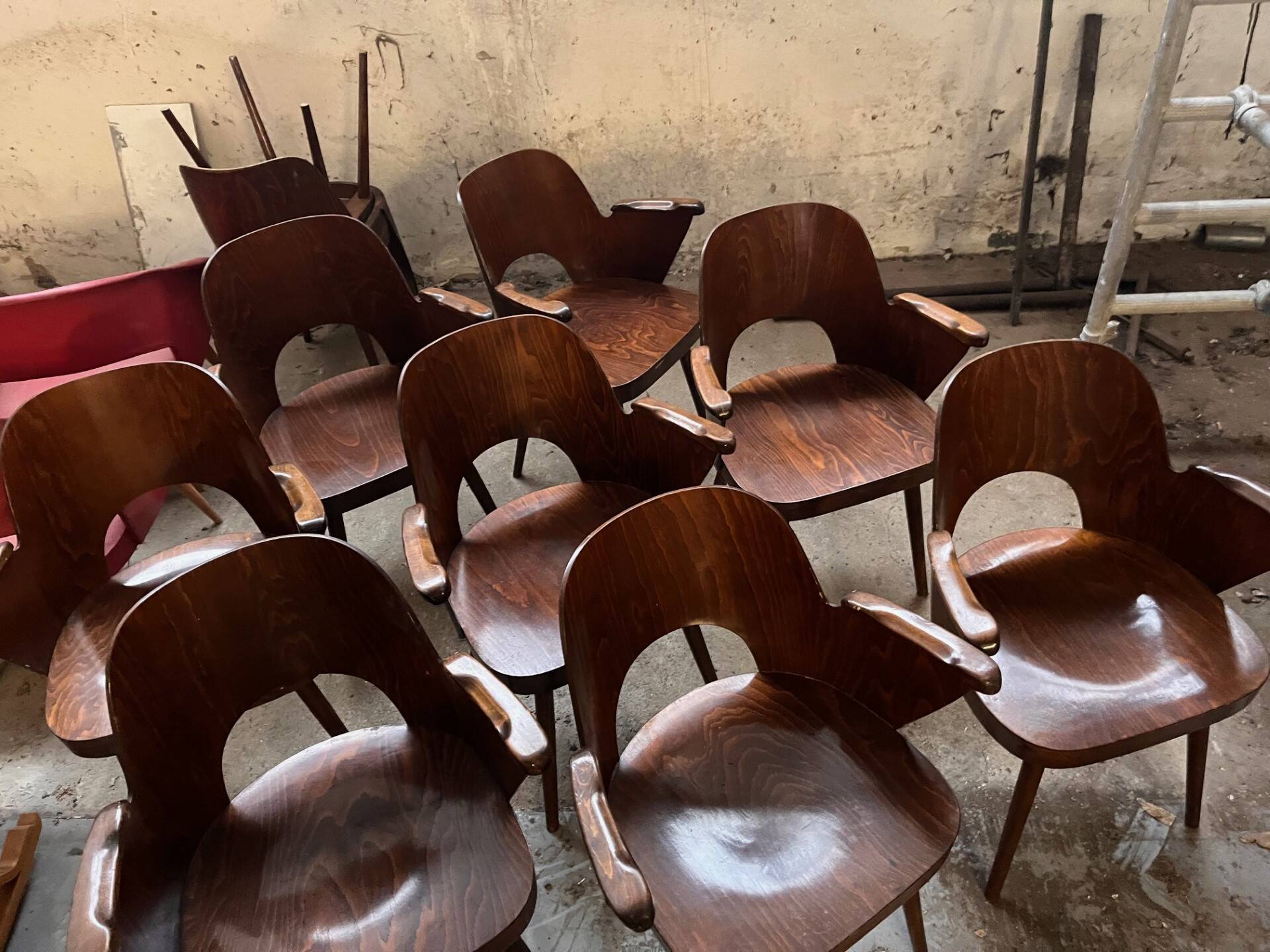 4 Oswald Haerdtl chairs for Ton, Czechoslovakia