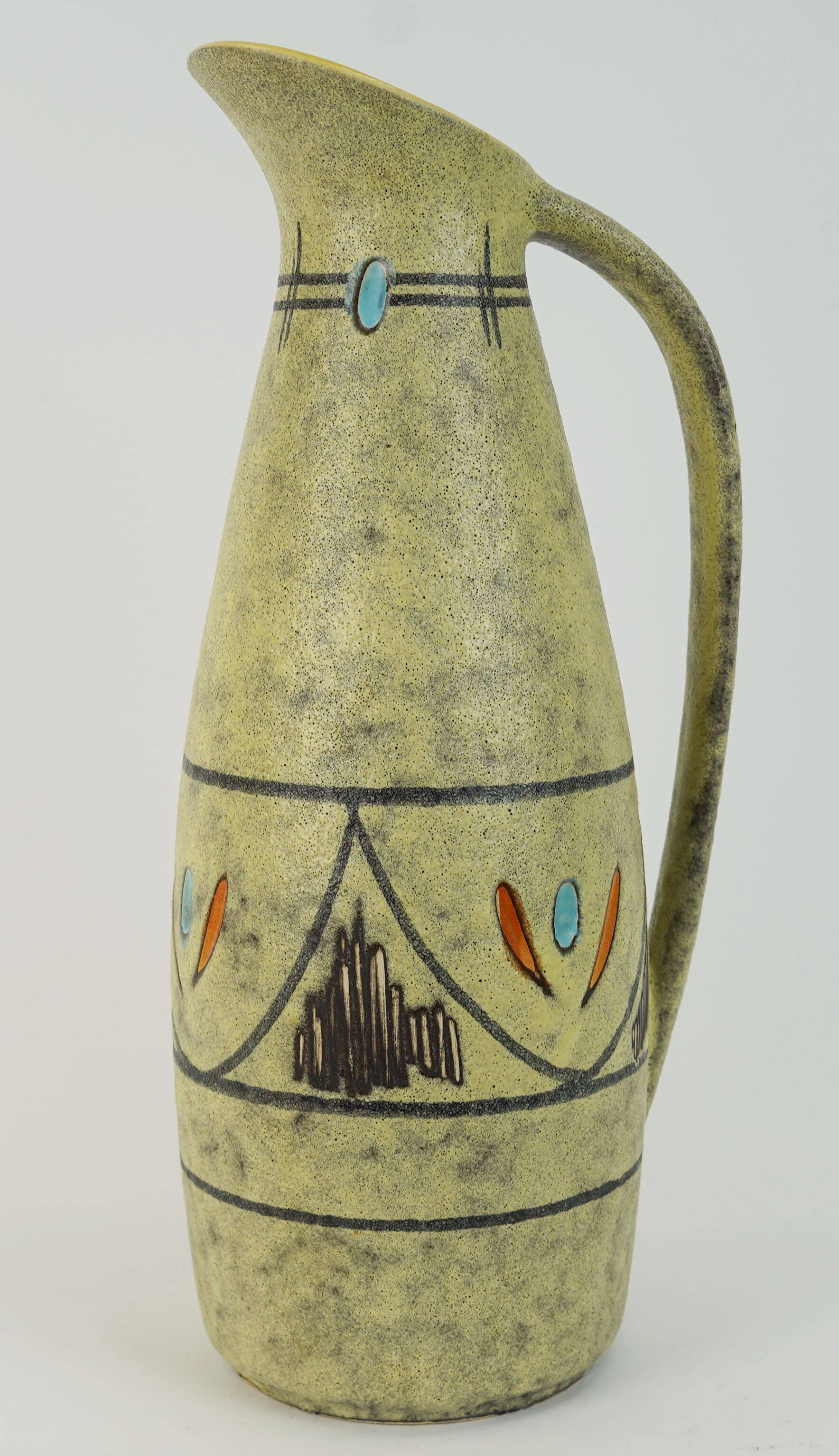 scheurich mid century VASE rough glaze abstract decor model 273-38