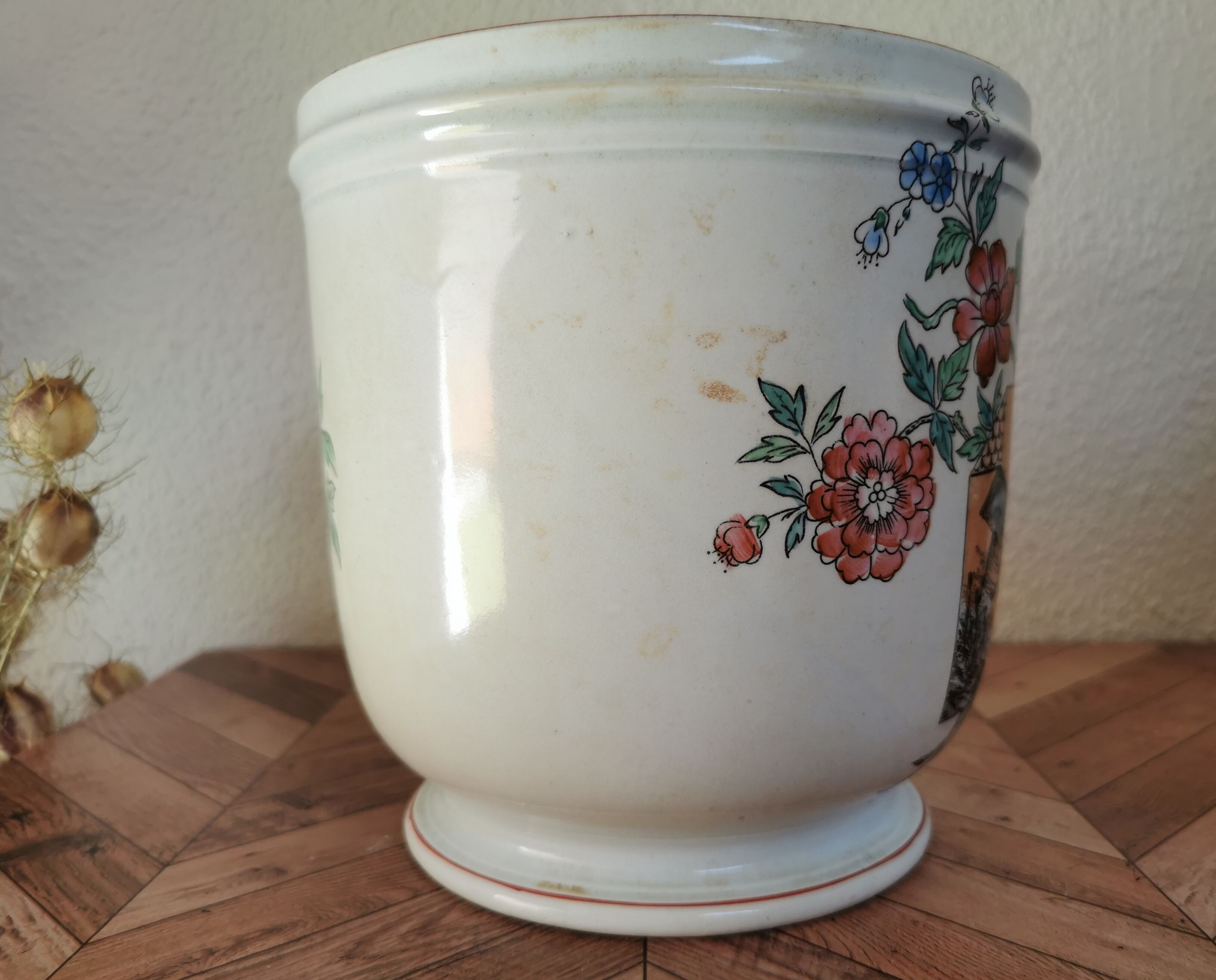 Cache pot earthenware Luneville Japan