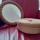 Sisal round mirror
