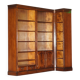 Corner library made of flamed hardwood, in 3 parts.