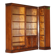 Corner library made of flamed hardwood, in 3 parts.