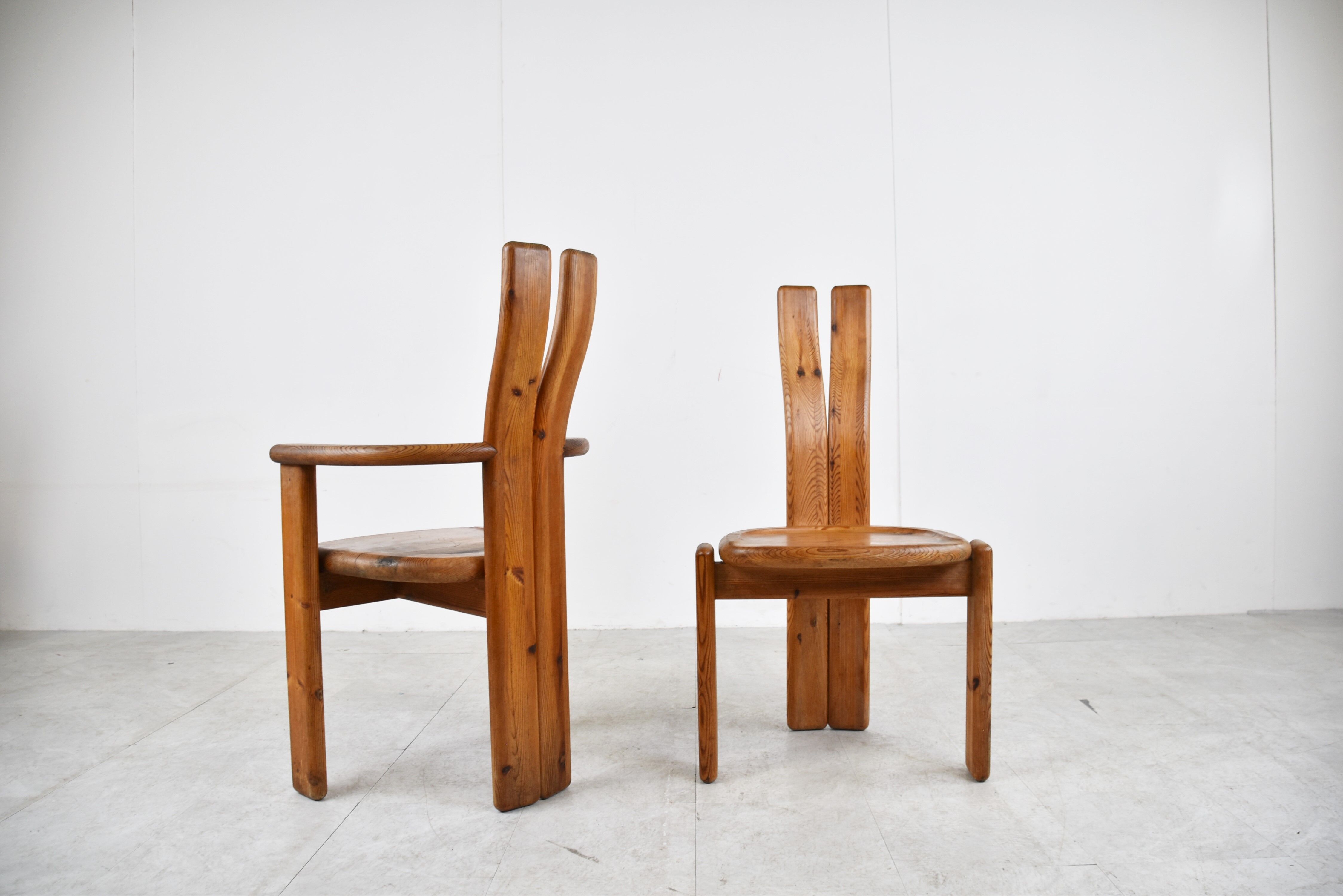 Set of 5 Brutalist dining chairs by Vamdrup Stolefabrik, 1960s