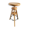 Vintage wooden screw tripod stool