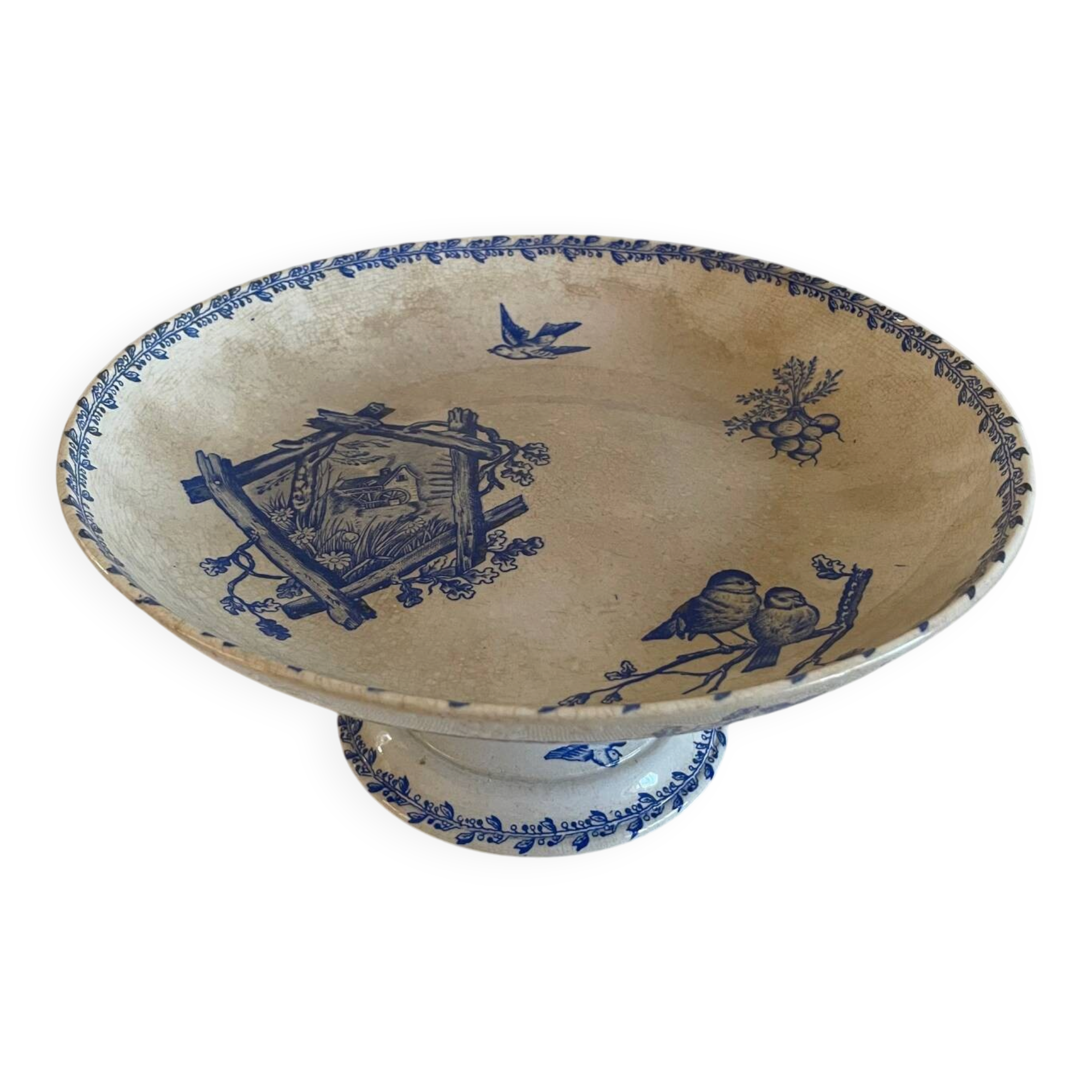 Old Compote Dish Terre de Fer Franco-British Company Sordoillet Cot