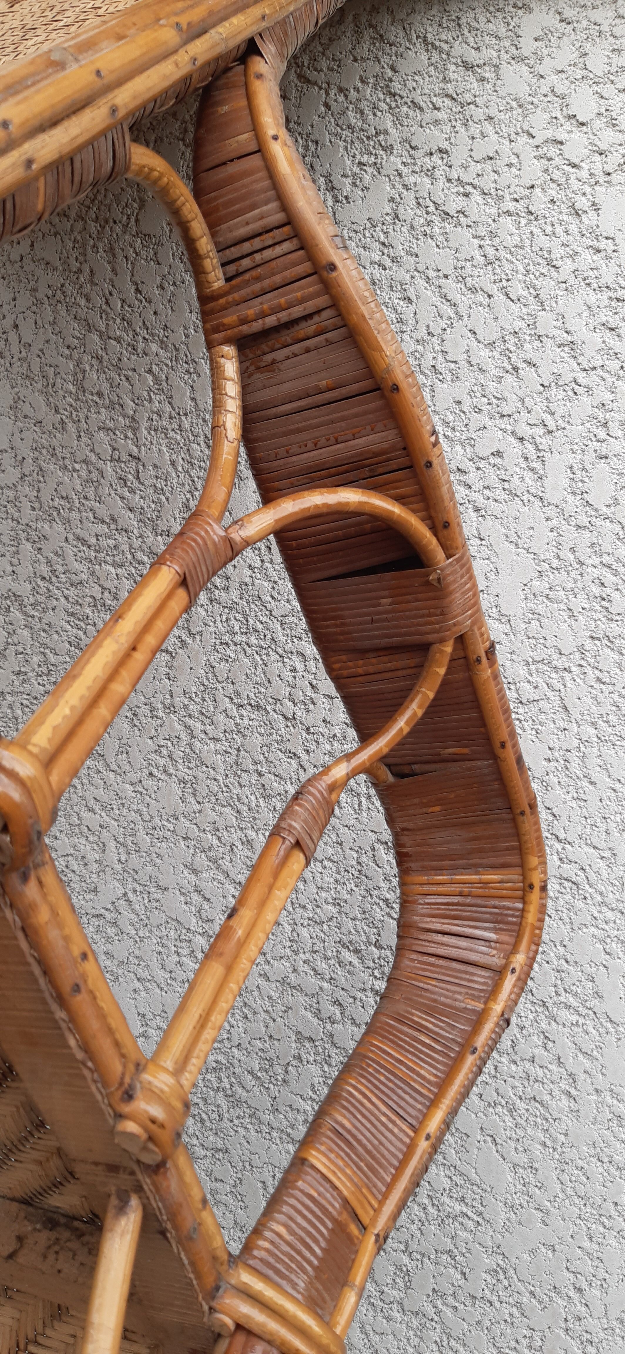 Rocking chair rotin et bois