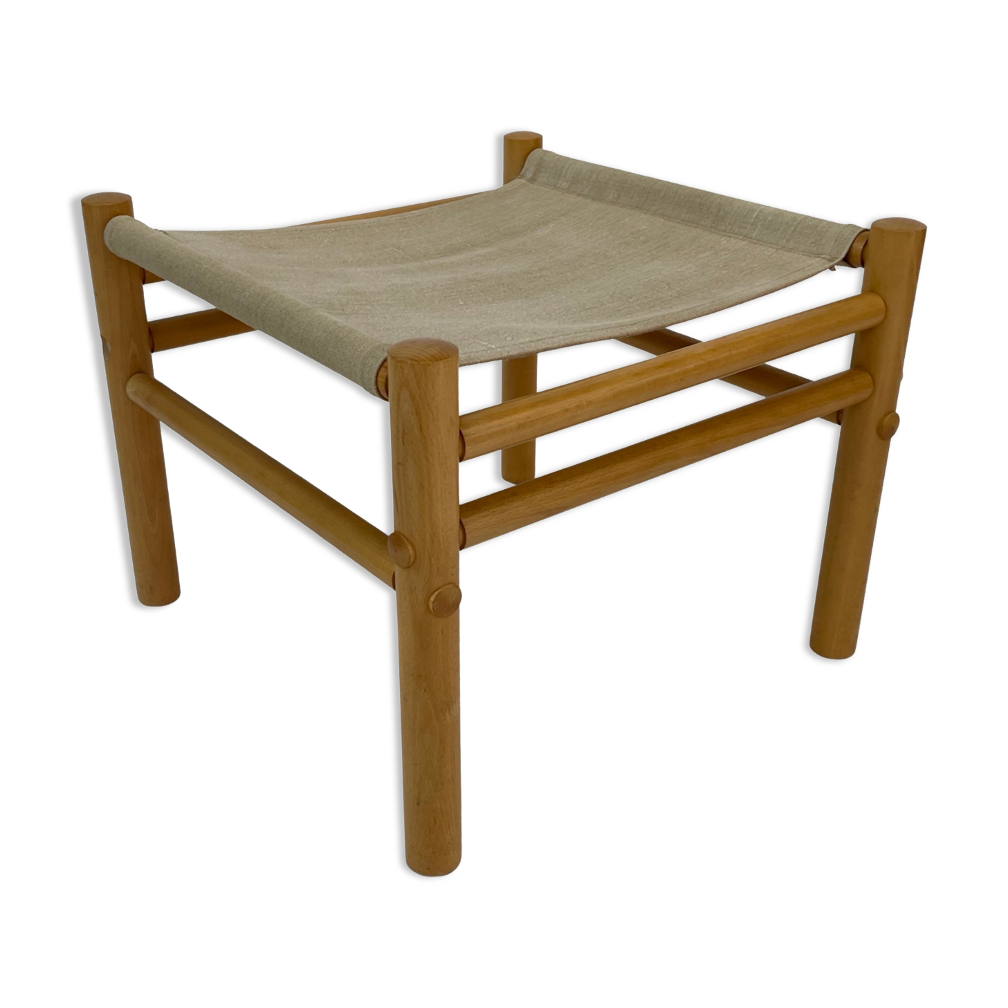 Vintage Safari Ottoman Footstool 70s design