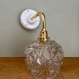 Vintage moulded glass elbow wall light
