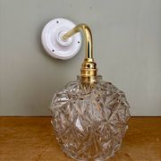Vintage moulded glass elbow wall light