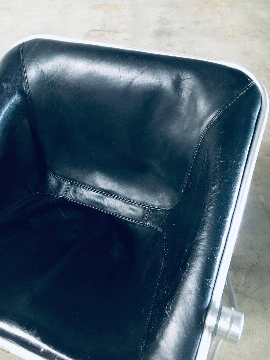 Plona Leather Side Chair by Giancarlo Piretti for Castelli, 1970s