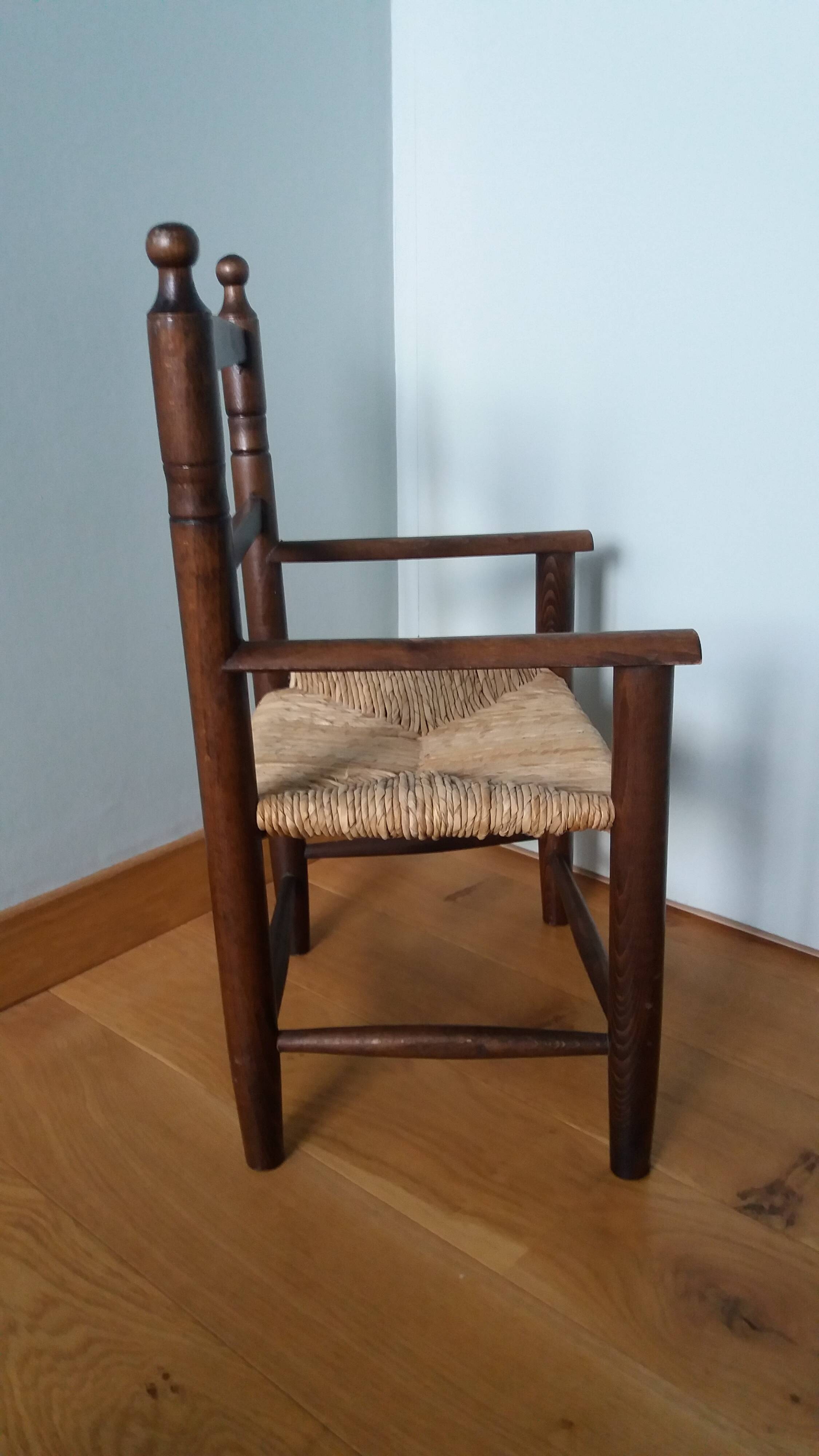 Children's straw armchair