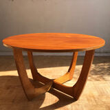 Round teak coffee table from the 1960s