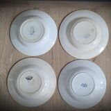 Set 4 blue mismatched plates