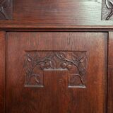 Arts crafts oak bench with storage