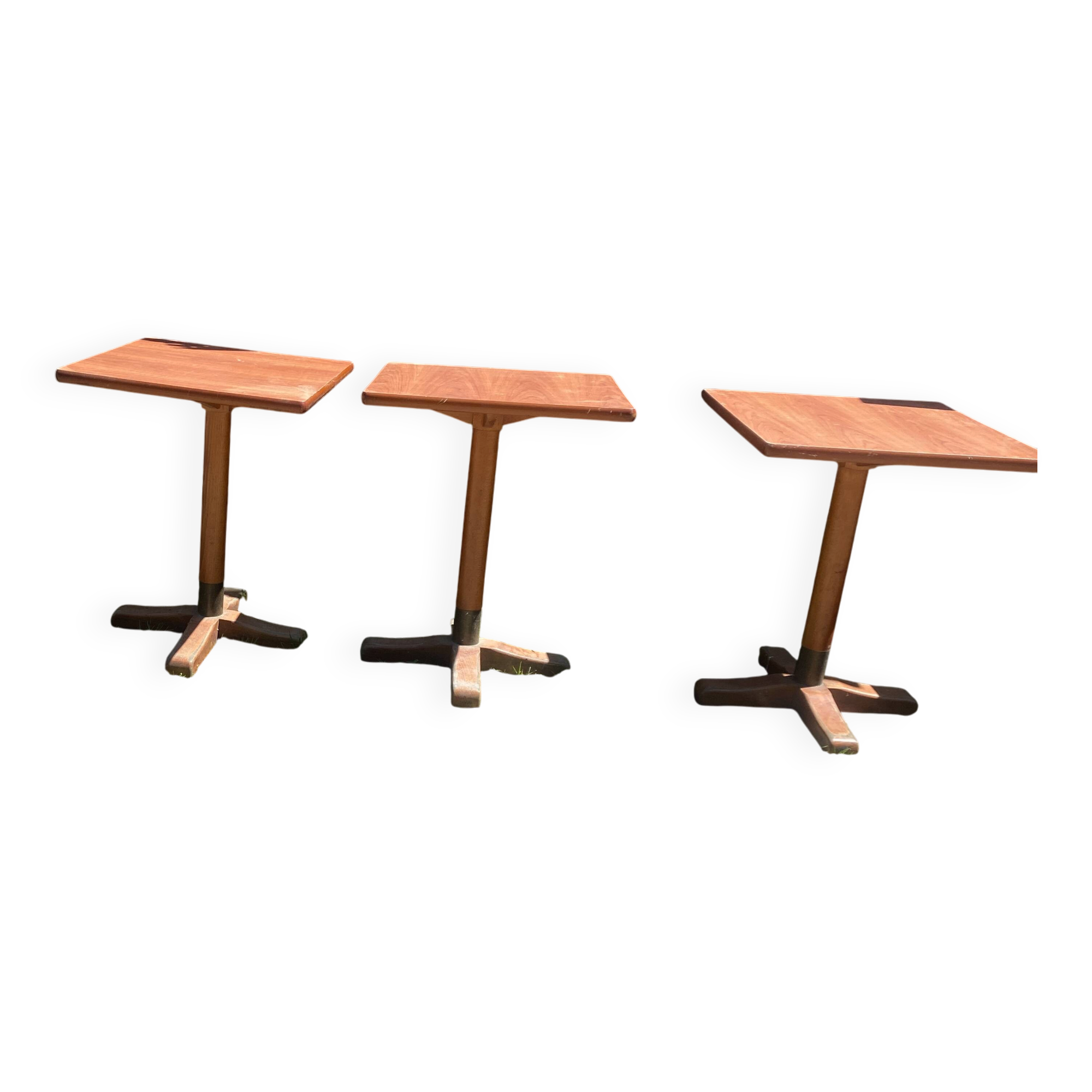 set of 4 wooden bar tables