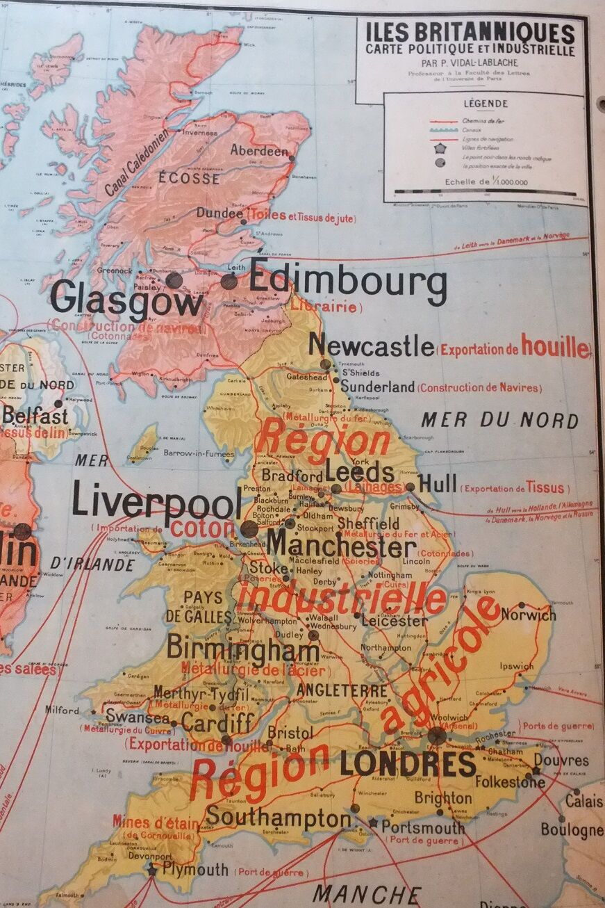 School map Vidal-Lablache No. 28 British Isles