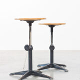 Friso Kramer two cirkel Ahrend swivel stools, 1960s