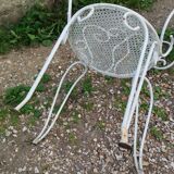 Salon de jardin ancien en fer plein milieu xxeme
