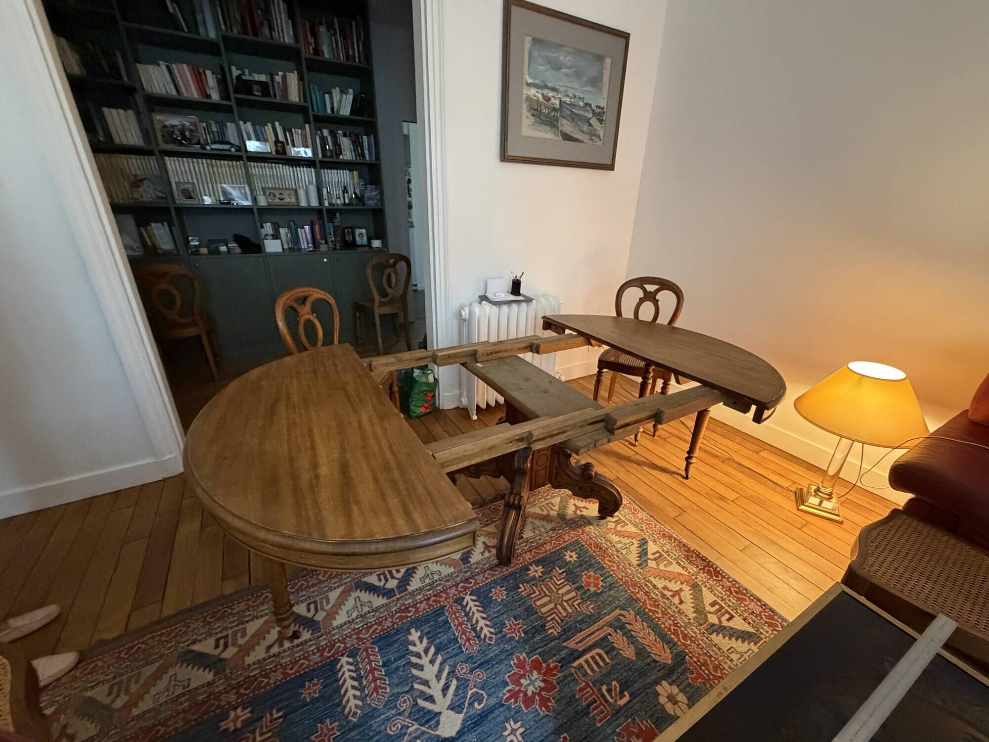Antique mahogany table in Second Empire/Napoleon III style.